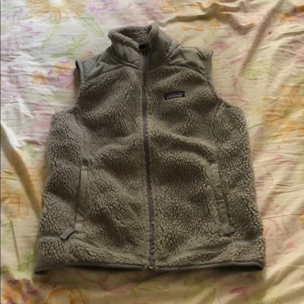 Patagonia grey fuzzy vest